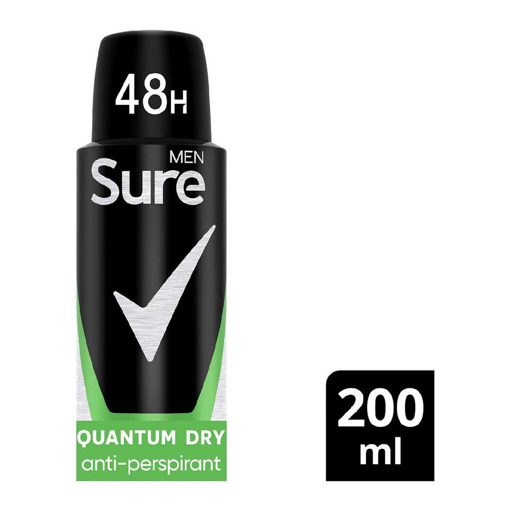 Sure Men Quantum Dry deodorant for men Anti-Perspirant Aerosol for 48-hour sweat and odour protection 200ml