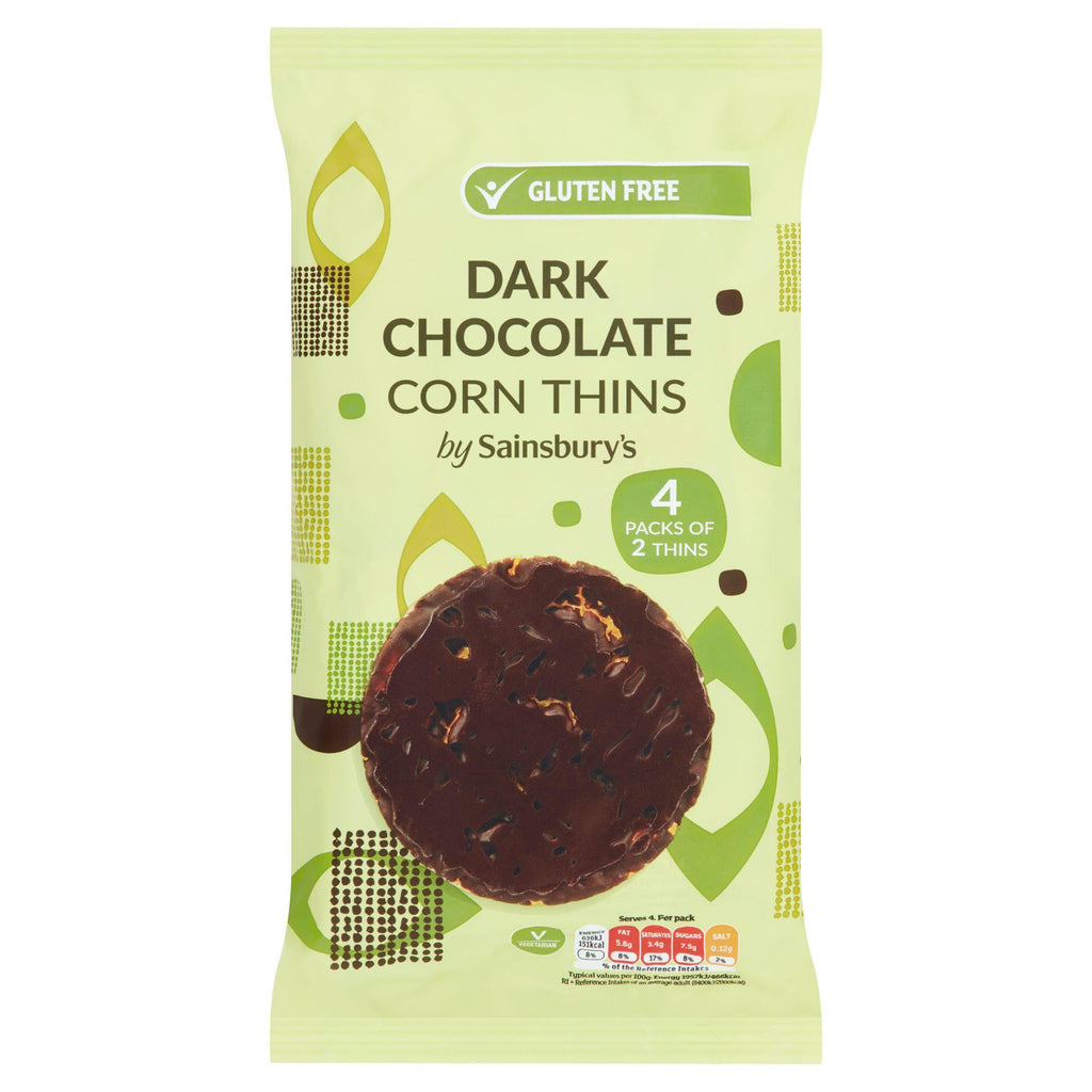 Sainsbury's Dark Chocolate Corn Thins 4x22.5g