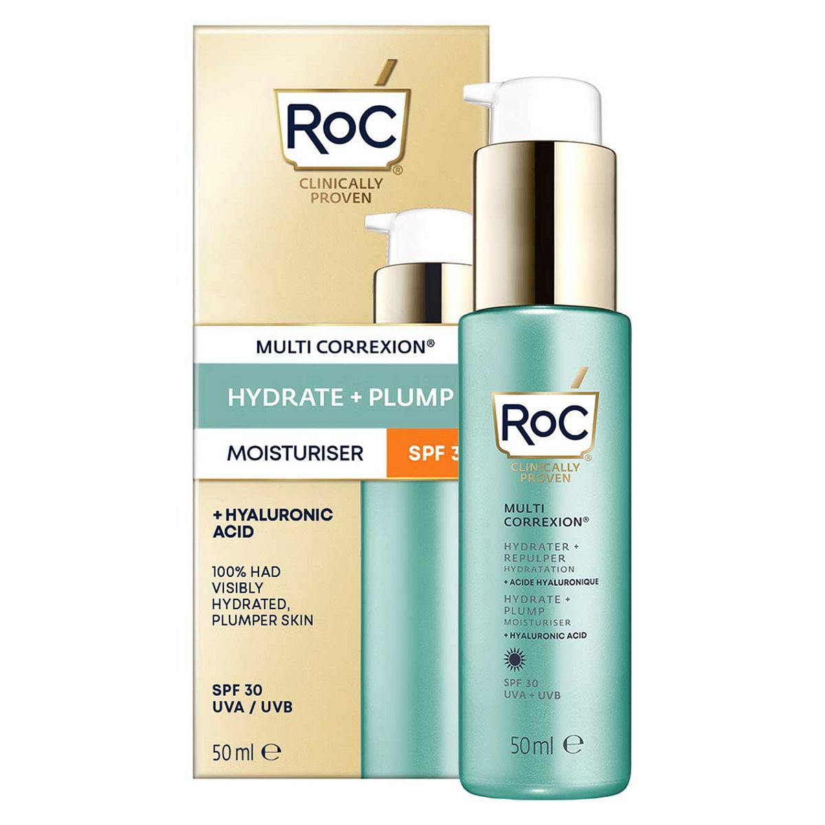 RoC Multi Correxion Hydrate + Plump Daily Moisturiser SPF 30 50ml GOODS Boots   