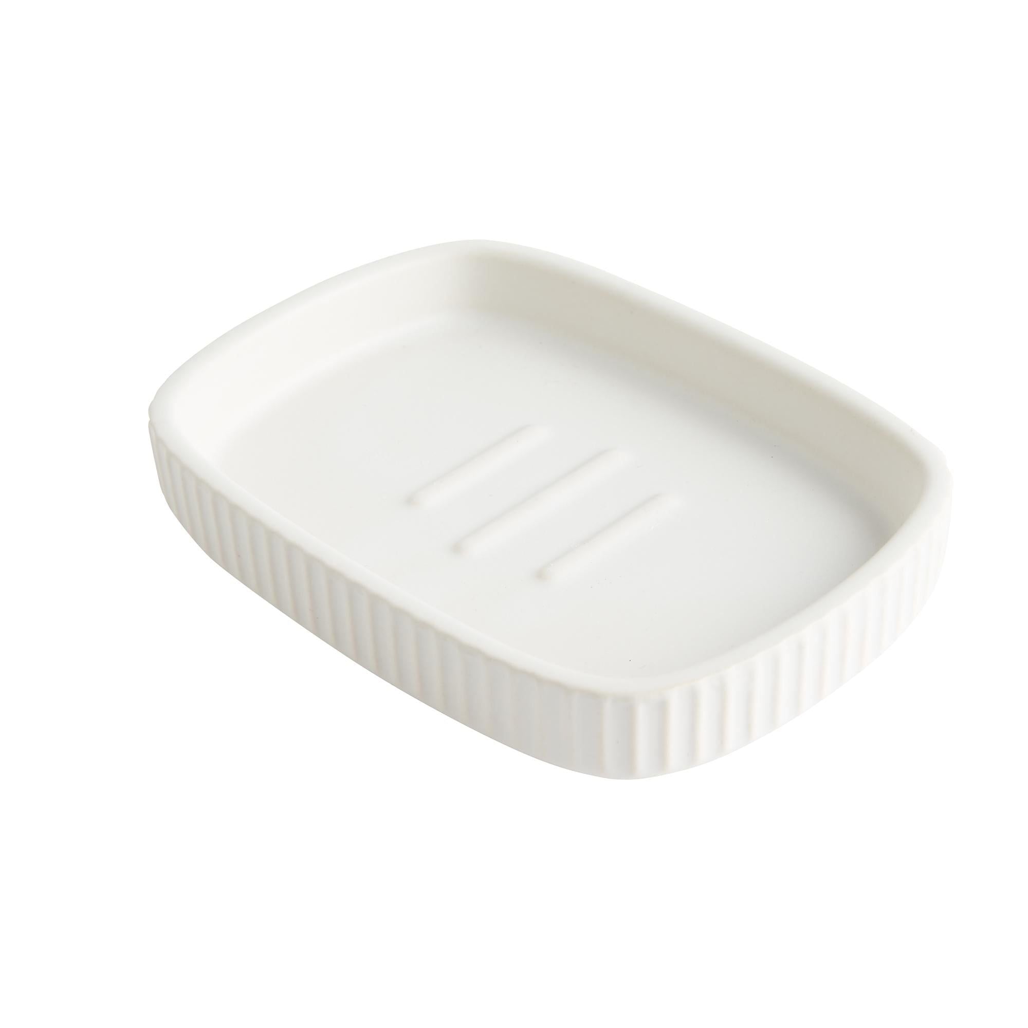 Sainsbury's Home Ribbed Soap Dish White GOODS Sainsburys   