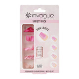 Invogue Pink Ladies Square Nails - Variety Pack (120 Pieces)