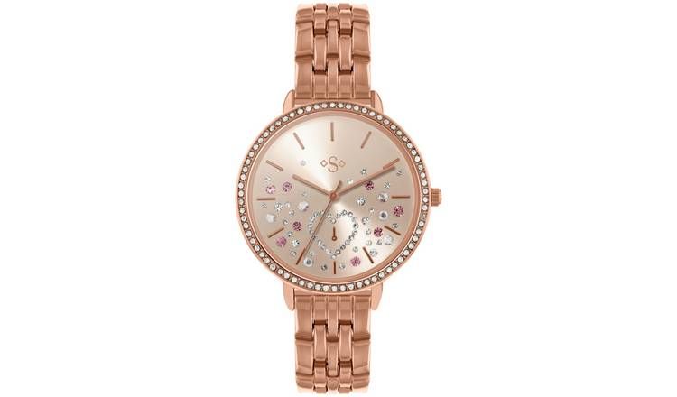 Spirit Ladies Stone Set Rose Gold Colour Bracelet Watch