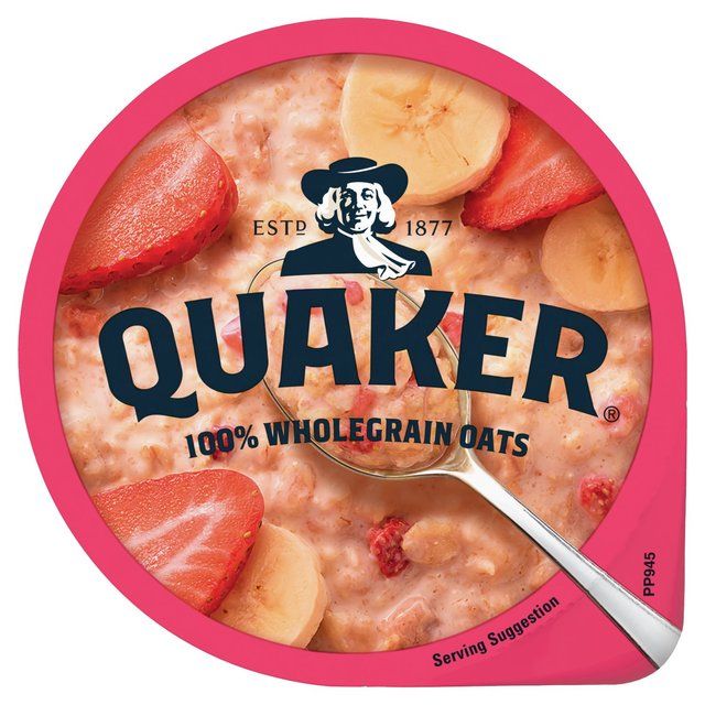 Quaker Oat So Simple Banana Strawberry Porridge Cereal Pot   58g Cereals M&S   