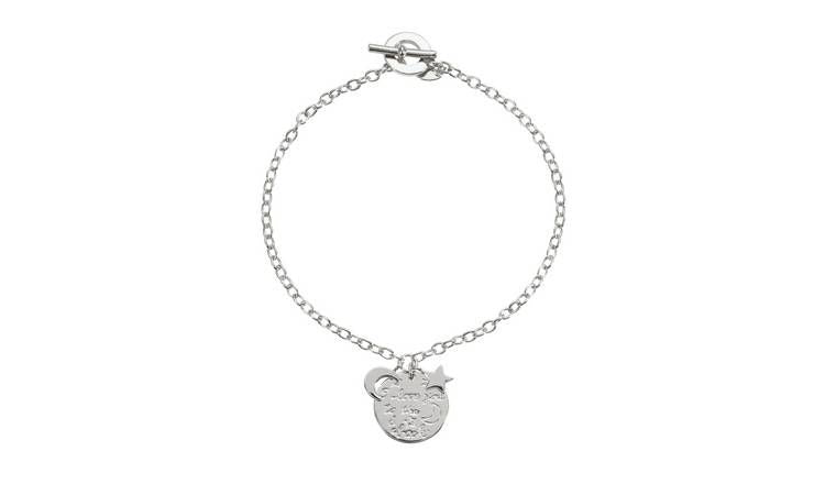 Moon & Back Sterling Silver 'I love you' T- Bar Bracelet GOODS Argos