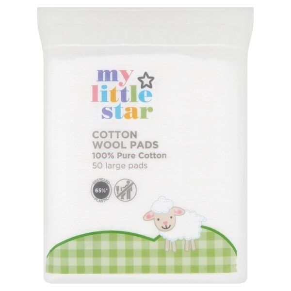 My Little Star 100% Pure Cotton Wool Pads - 50 Large Pads