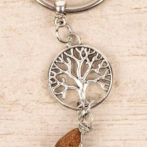 Myga Keyring - Tree Of Life & Goldstone