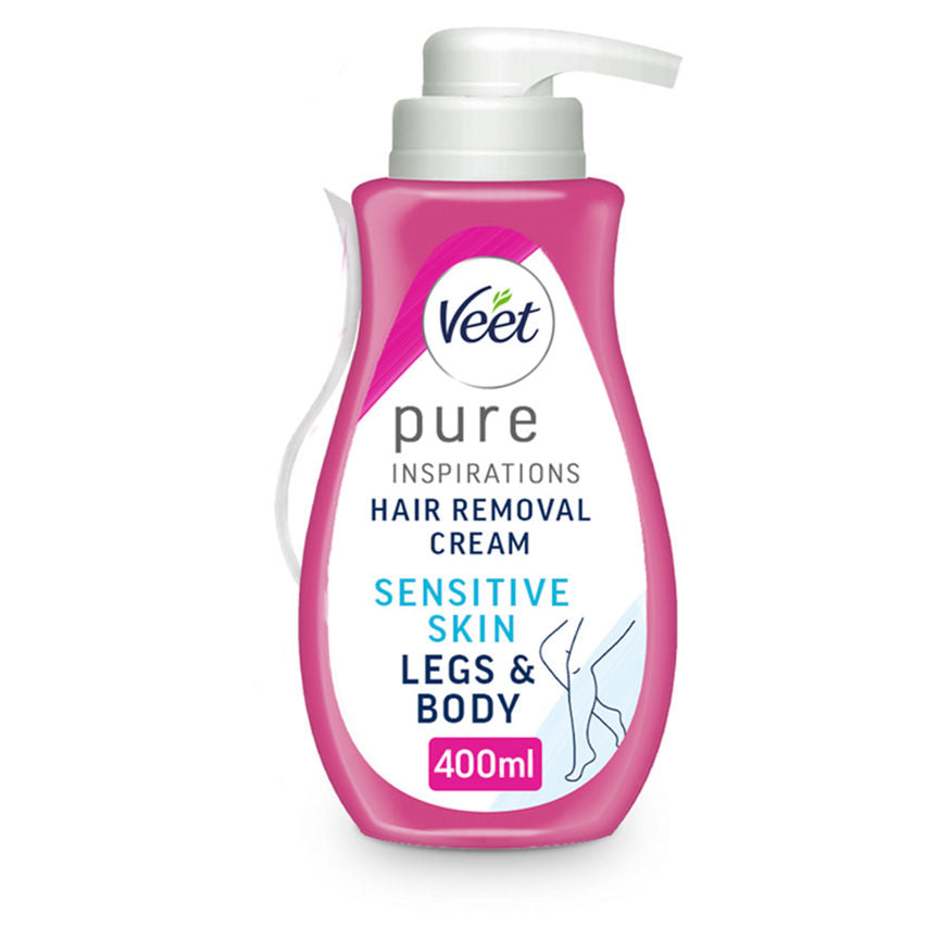 Veet Pure Hair Removal Cream Body & Legs for Sensitive Skin 400ml Women's Toiletries ASDA   