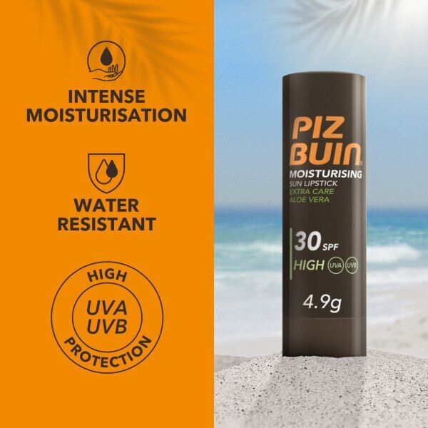 Piz Buin Moisturising Sun Lipstick with Aloe Vera SPF30 4.9g GOODS Superdrug   