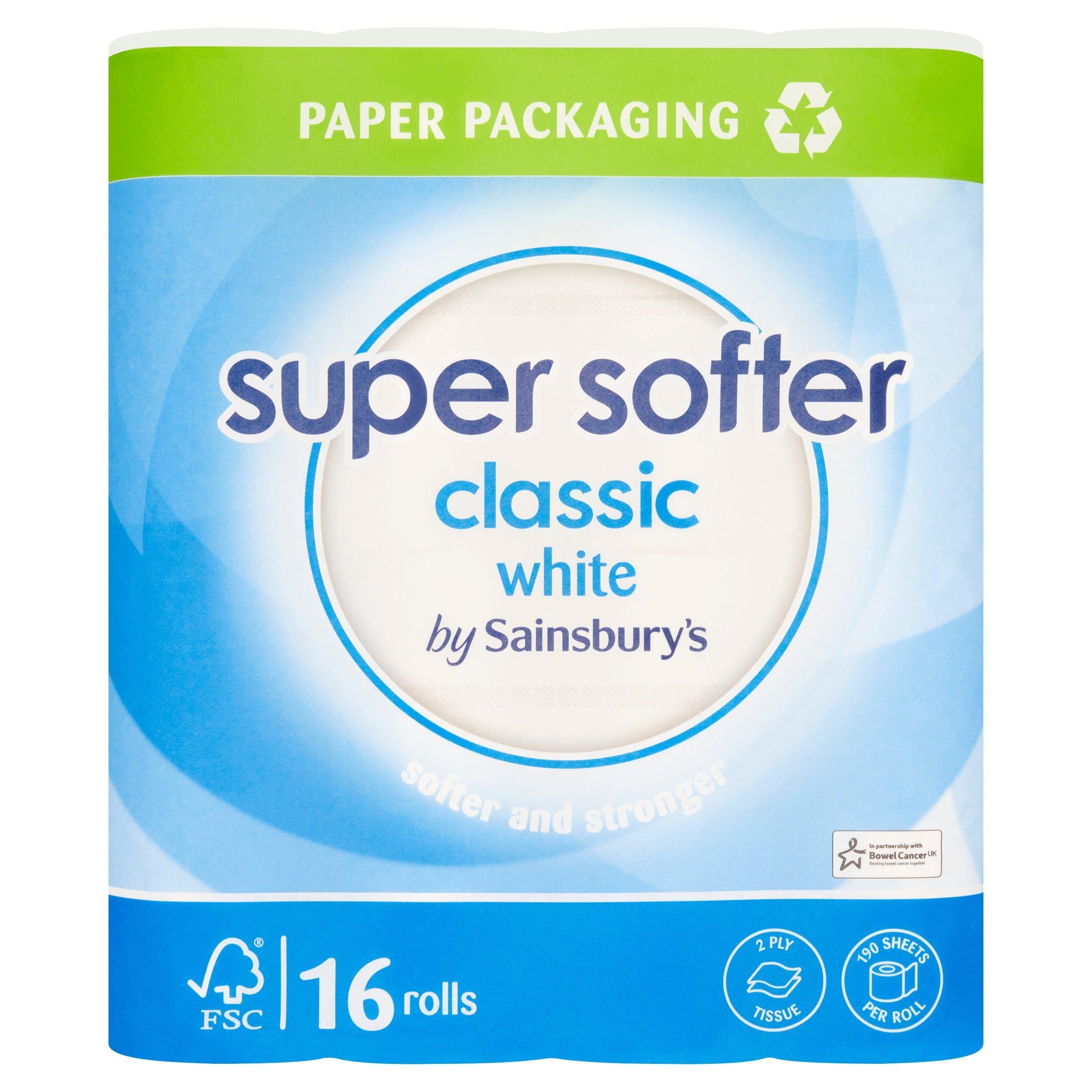 Sainsbury's Super Softer Classic Toilet Tissue x16 Rolls GOODS Sainsburys   