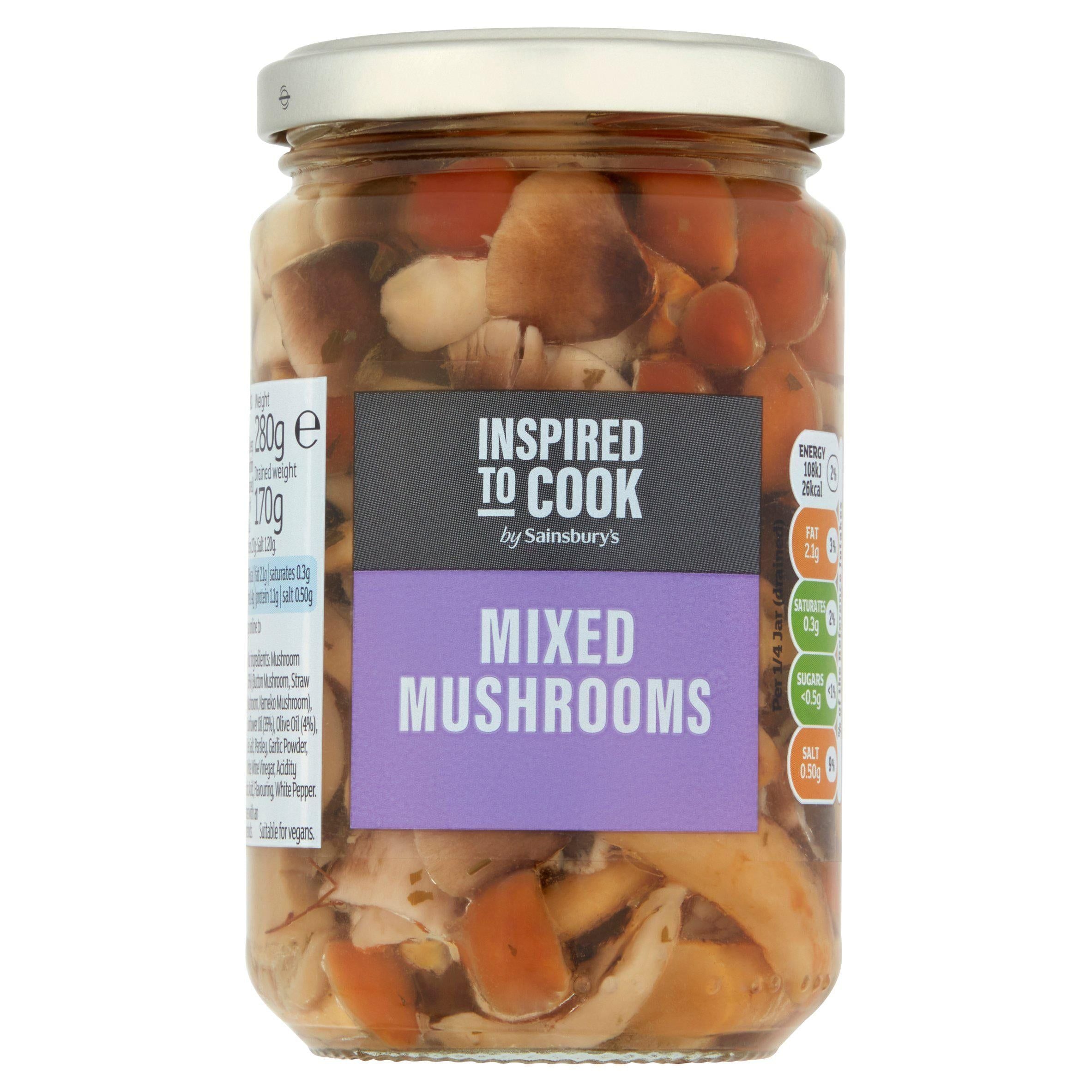 Sainsbury's Mixed Mushrooms, Inspired to Cook 280g (170g*) Olives & antipasti Sainsburys   