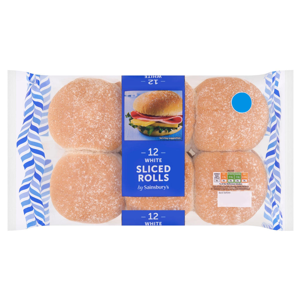 Sainsbury's White Sliced Rolls x12