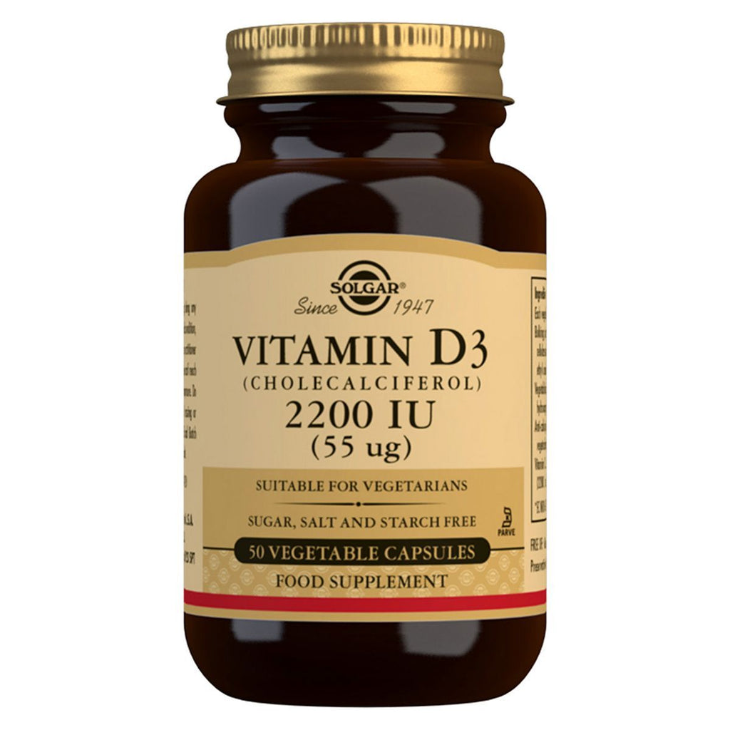 Solgar Vitamin D3 (Cholecalciferol) 2200 IU (55µg) - 50 Capsules