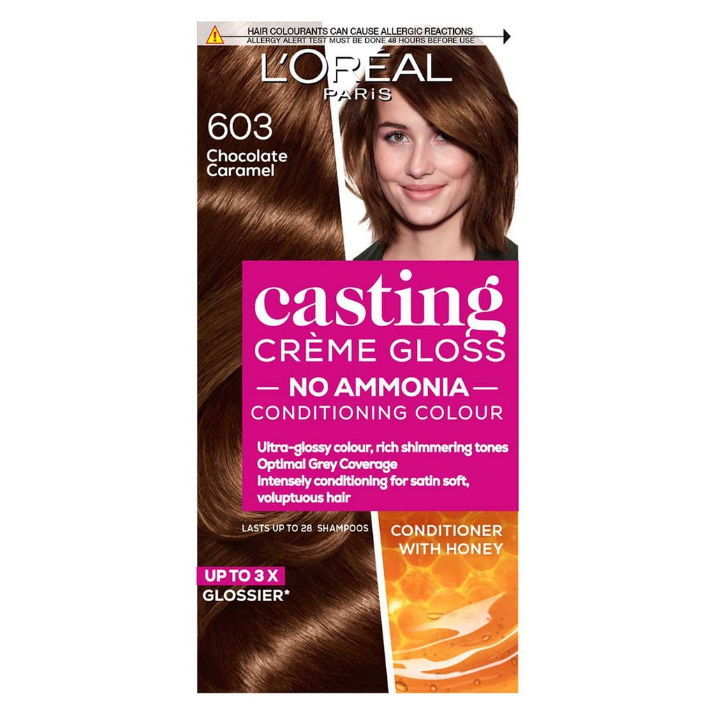 L'Oreal Paris Casting Creme Gloss Semi-Permanent Hair Dye, Brown Hair Dye 603 Chocolate Caramel