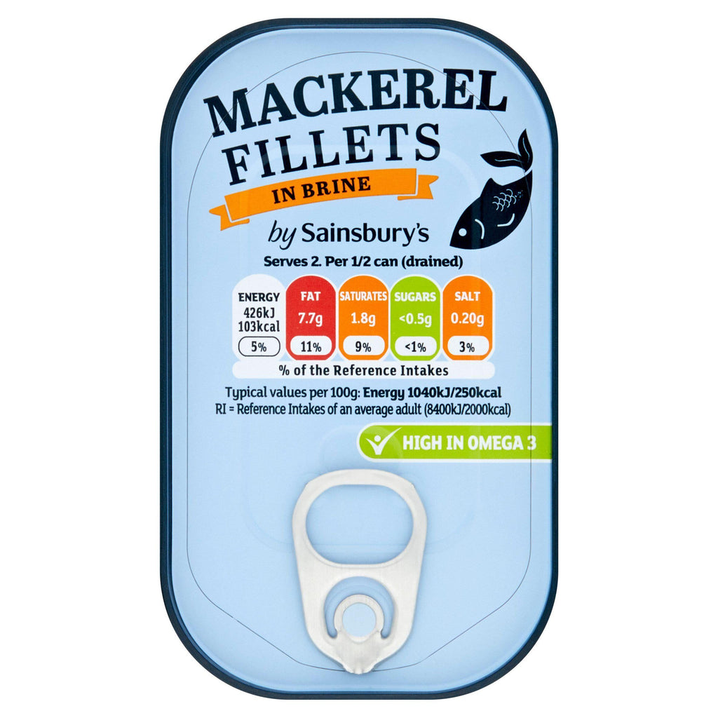 Sainsbury's Mackerel Fillets in Brine 125g (86g*)