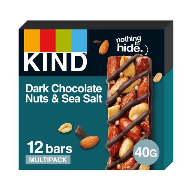 KIND Dark Chocolate Nuts &amp; Sea Salt Snack Bars Multipack   12 x 40g