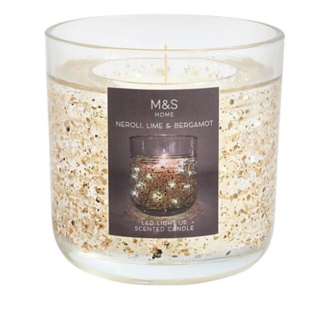 M&S Neroli Lime & Bergamot Gold Light Up Candle