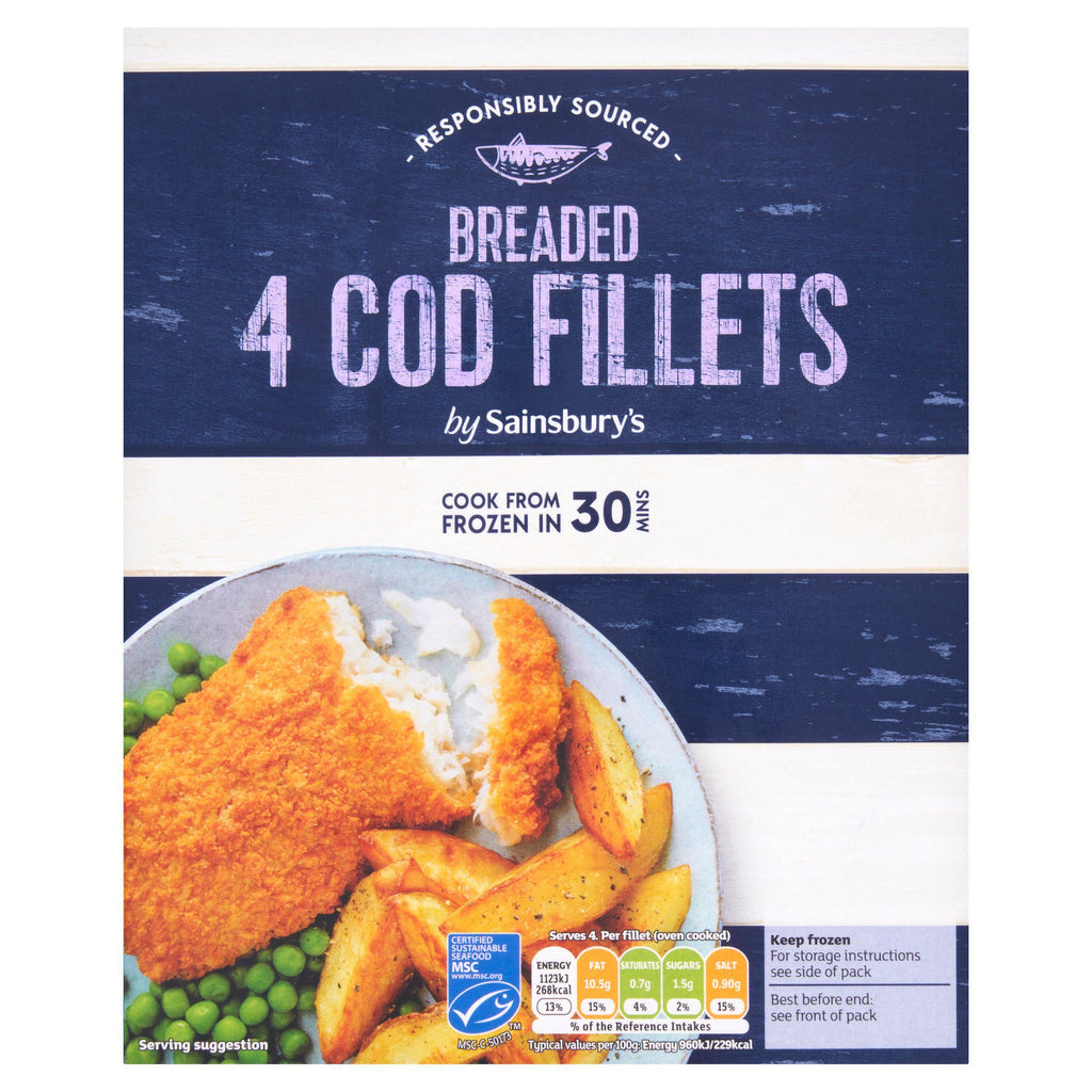 Sainsbury's Breaded Cod x4 500g