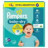 Pampers Baby-Dry Nappies Size 5+ (12-17kg) Essential Pack   35 per pack