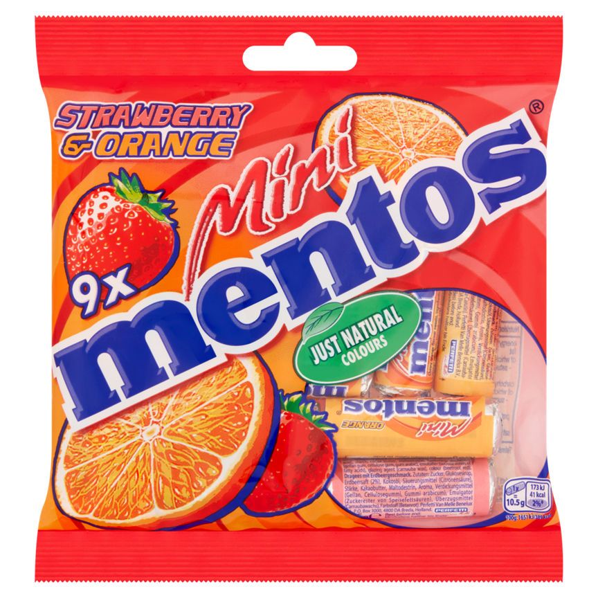 Mentos Mini Rolls Strawberry and Orange Flavours