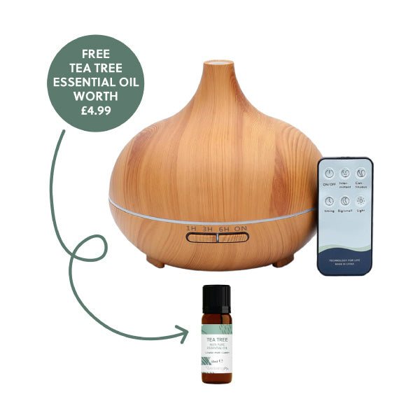 WellbeingMe Aroma Diffuser & Tea Tree Essential Oil Set (LW)