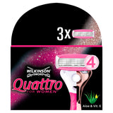 Wilkinson Sword Quattro for Women Razor Blades x 3 Refills Women's Toiletries ASDA   