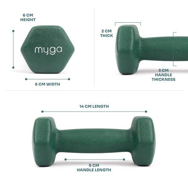 Myga Hexagonal Dumbbell - 1kg Pair GOODS Superdrug   