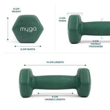 Myga Hexagonal Dumbbell - 1kg Pair GOODS Superdrug   