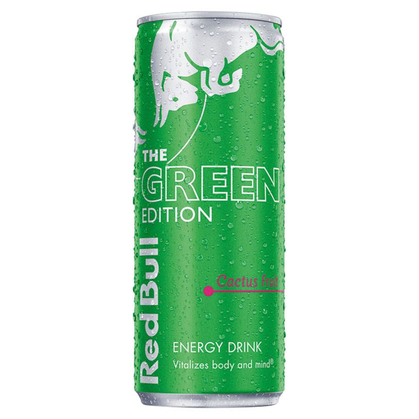 Red Bull Energy Drink Green Edition Cactus Fruit 250ml GOODS ASDA   