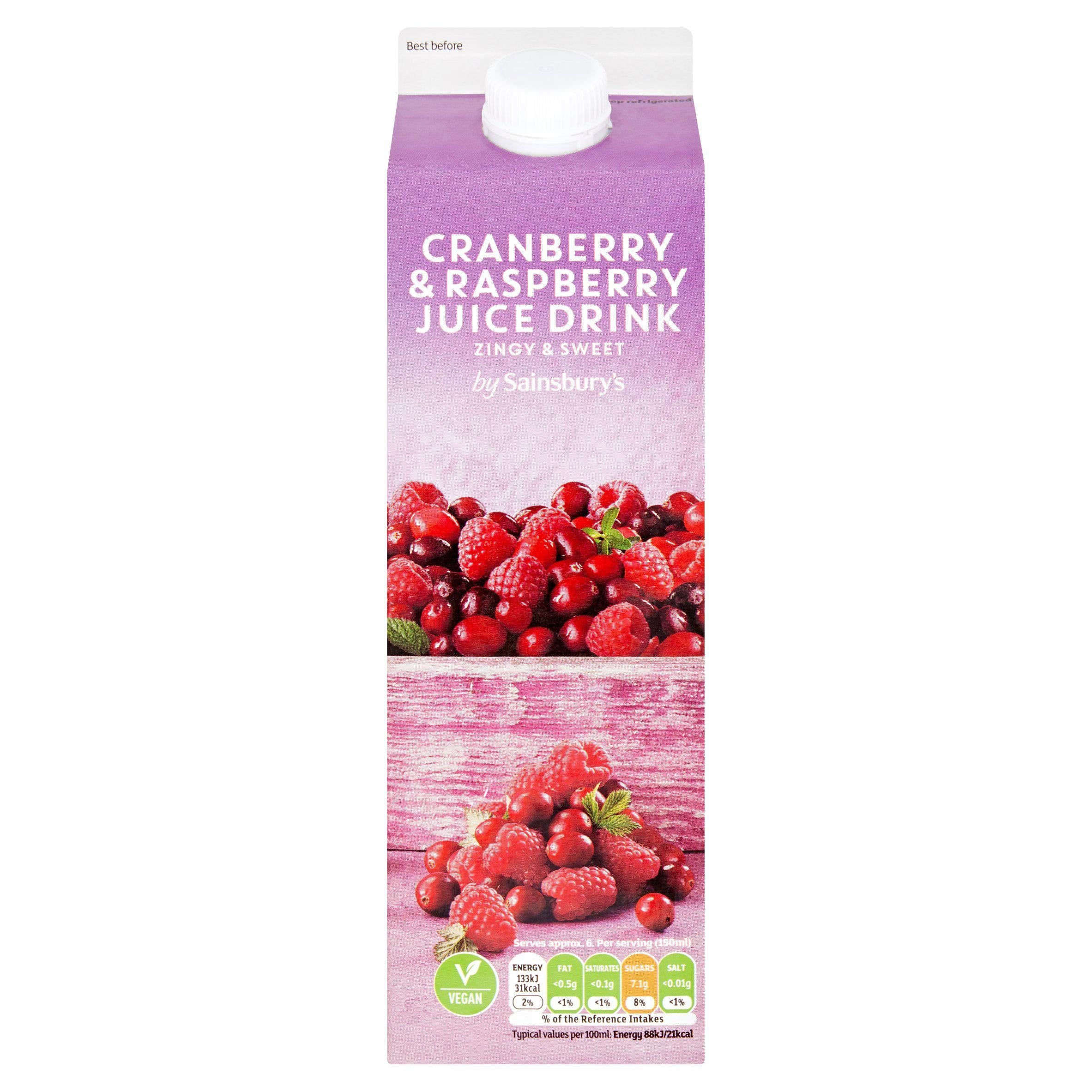 Sainsbury's Cranberry & Raspberry Juice Drink 1L GOODS Sainsburys   