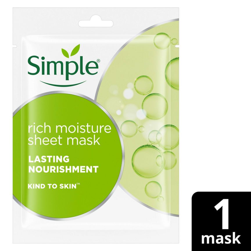 Simple Kind to Skin Rich Moisture Sheet Mask 1 pc