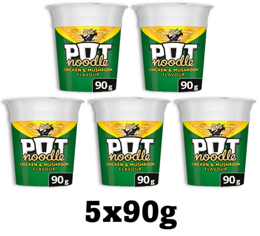 Pot Noodle Chicken and Mushroom 5 x 90g Bundle