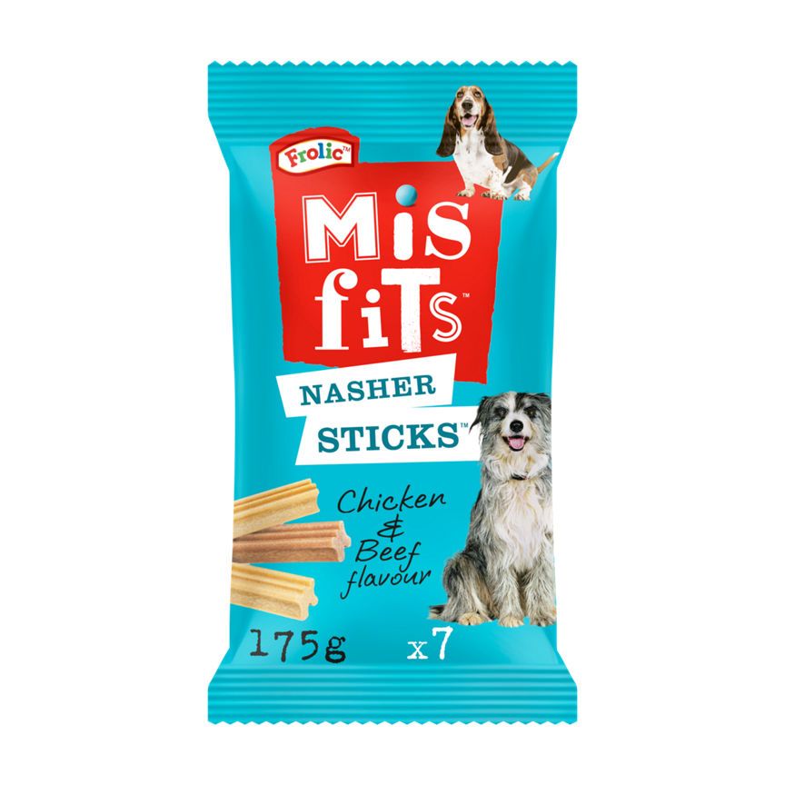 Misfits Nasher Sticks Adult Medium Dog Treats with Chicken and Beef