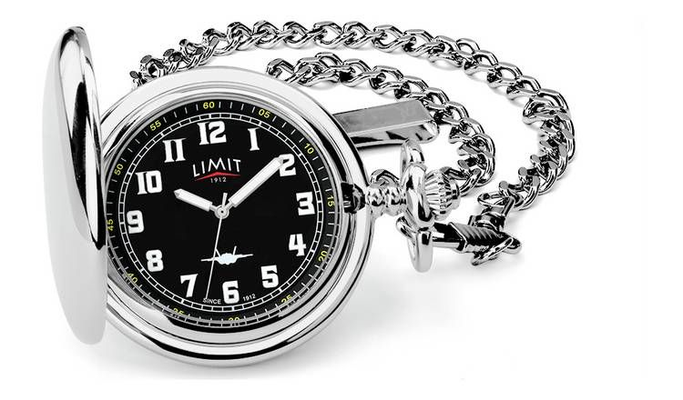 Limit Men's Silver and Black Pocket Watch GOODS Argos