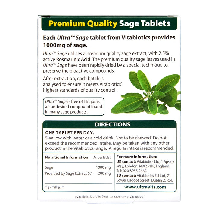 Vitabiotics Ultra Sage 1000mg 30 Tablets