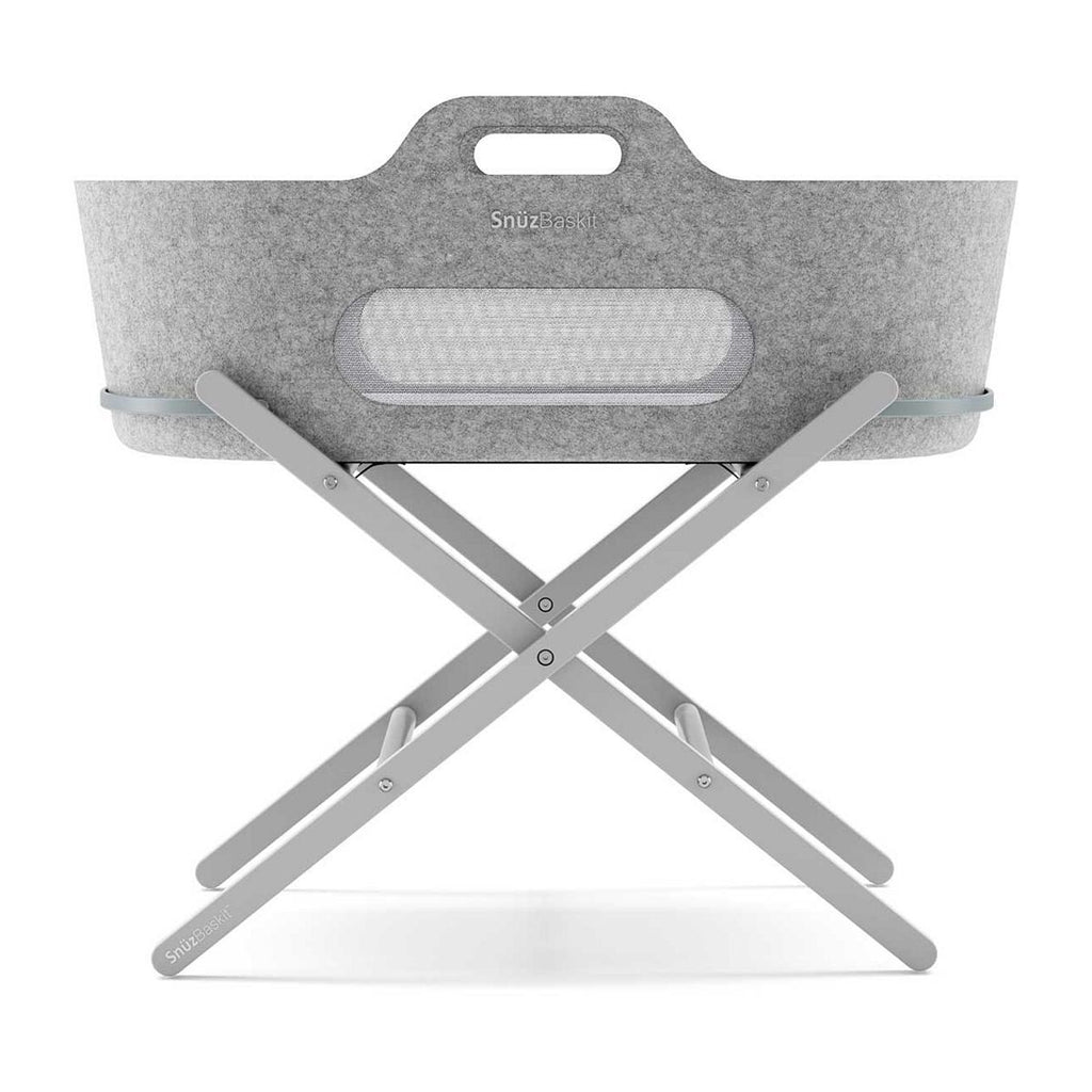 SnuzBaskit Light Grey Moses Basket & Dove Grey Stand Set