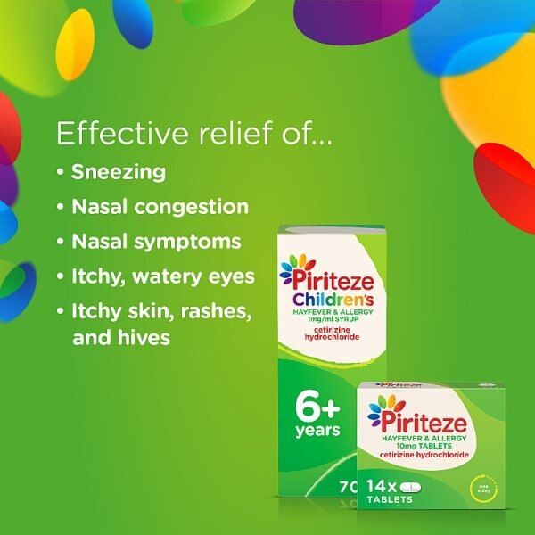 Piriteze Antihistamine Allergy Relief Tablets Cetirizine 7s GOODS Superdrug   