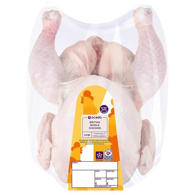 Ocado British Whole Chicken Large   Typically: 1.8kg GOODS M&S   