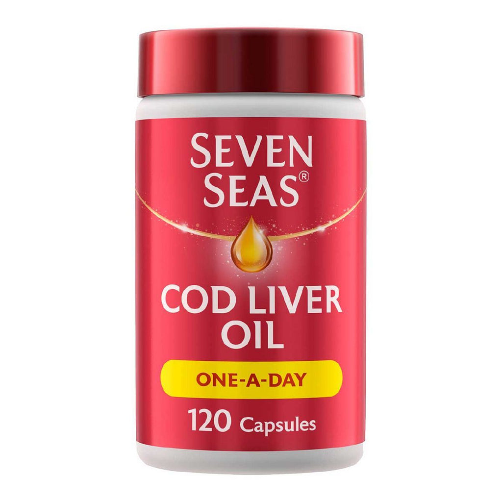 Seven Seas Cod Liver Oil One-A-Day Omega-3 Fish Oil & Vitamin D 120 Capsules