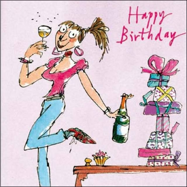 Quentin Blake Wine Birthday Card GOODS M&S   