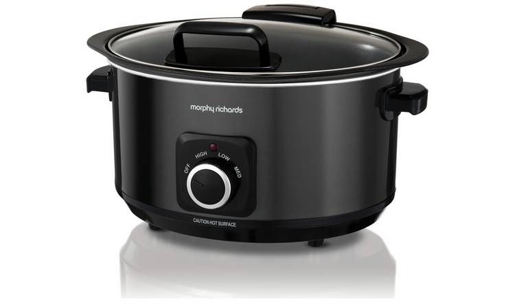 Morphy Richards 6.5L Hinged Lid Slow Cooker - Black