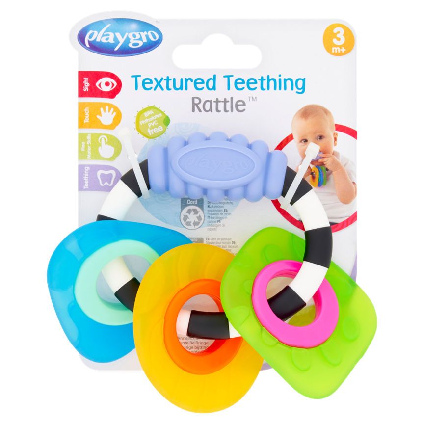 Playgro Textured Teething Rattle 3m+