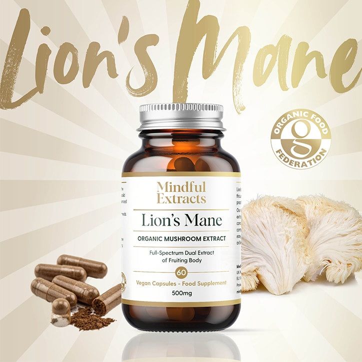 Mindful Extracts Organic Lion’s Mane Mushroom Extract 60 Vegan Capsules