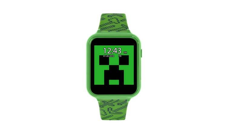 Minecraft Kids Green Silicone Strap Interactive Watch GOODS Argos