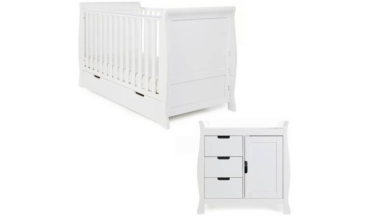 Obaby Stamford Classic Sleigh 2 Piece Nursery Set - White