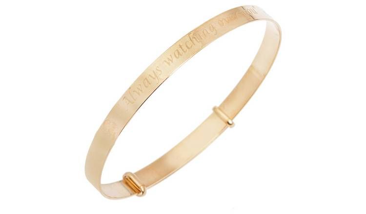 Revere 9ct Gold Plated Silver Kid's Personalised Baby Bangle