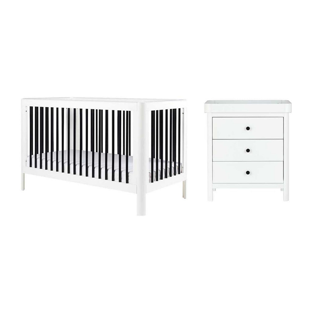 Ickle Bubba Tenby Cot Bed and Changing Unit - Mono