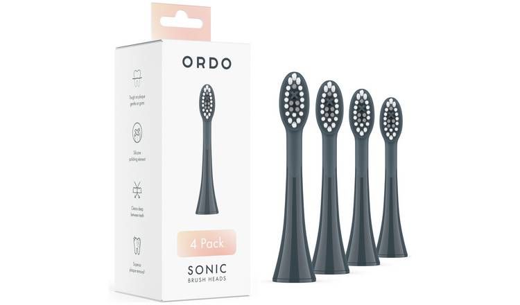 Ordo Sonic Charcoal Grey Electric Brush Heads - 4 Pack