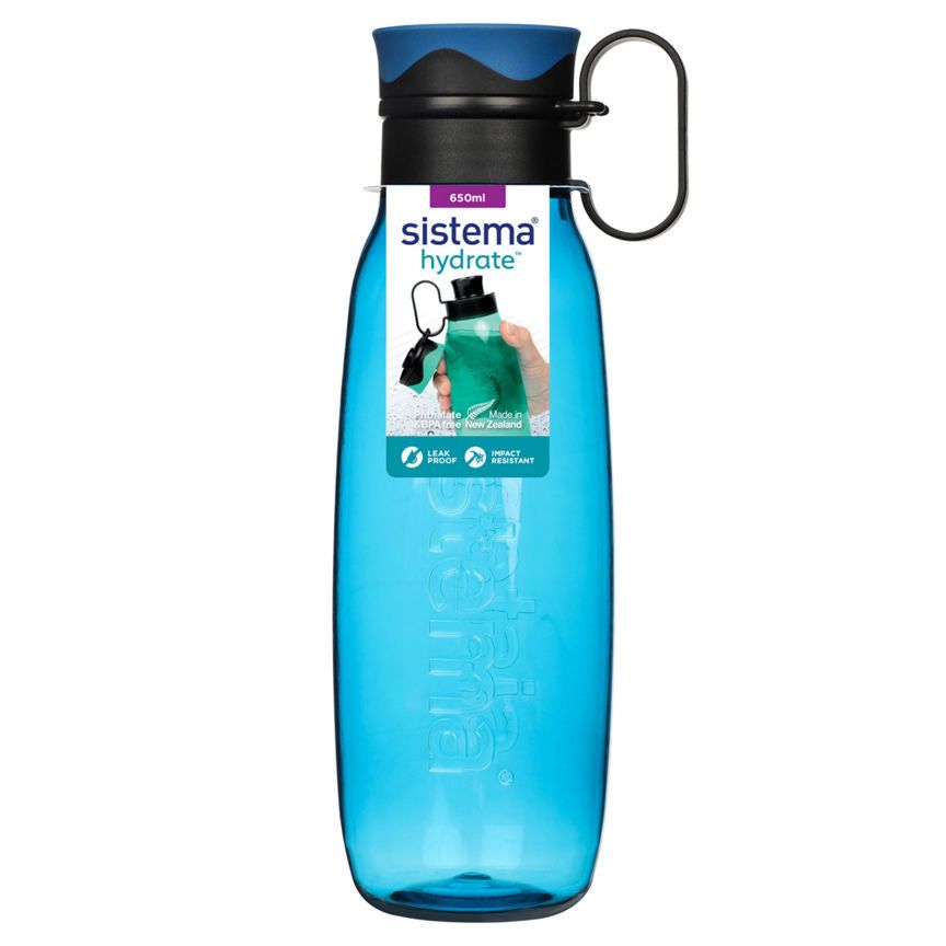 Sistema Hydrate 645ml Tritan Hourglass Bottle (Colours Vary)