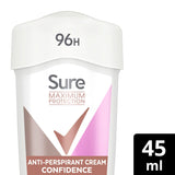 Sure Women Maximum Protection Cream Anti-Perspirant Cream Stick Deodorant, Confidence 45ml Women's Sainsburys   