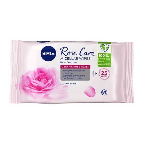 Nivea Biodegradable Rose Care Micellar Wipes, 25 Wipes GOODS Superdrug   